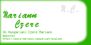 mariann czere business card